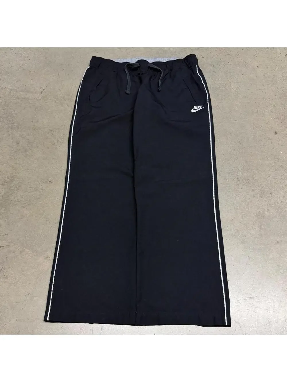 Vintage Nike Track Pants Mens Large Black Swoosh Baggy 10.25